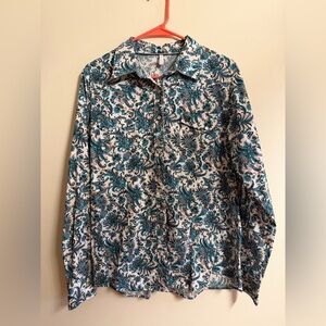 Cinch women’s XL western paisley snap long sleeve blouse/ shoe shirt